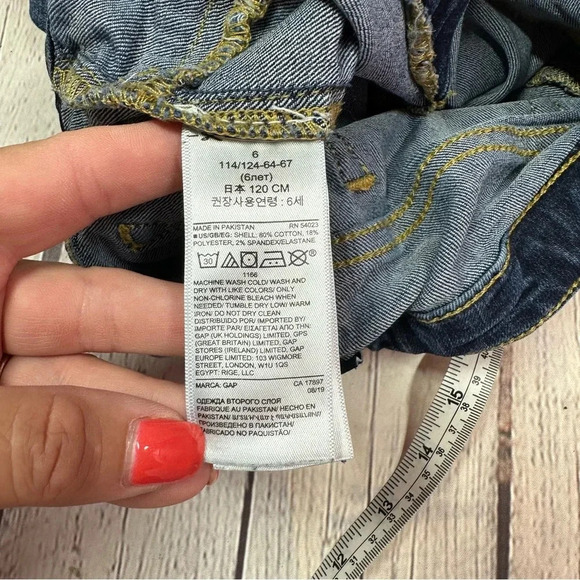 Gap denim super stretch super skinny sz 6 girls denim blue jeans boho - Picture 8 of 9